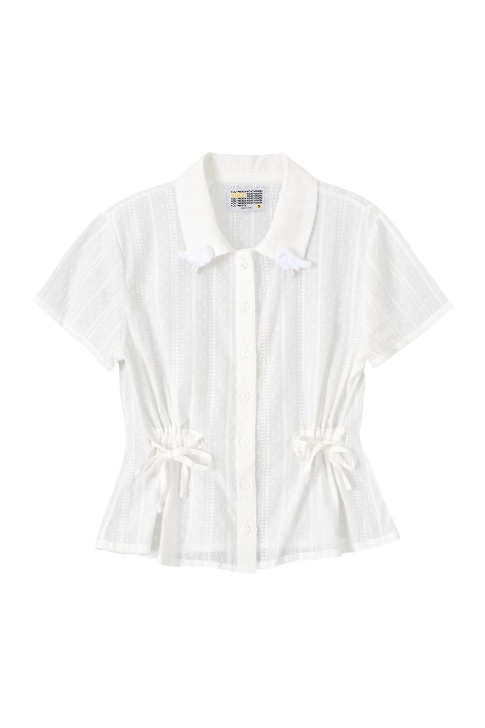 YB x Oliwa Wing Pin Tie Waist Shirt_white