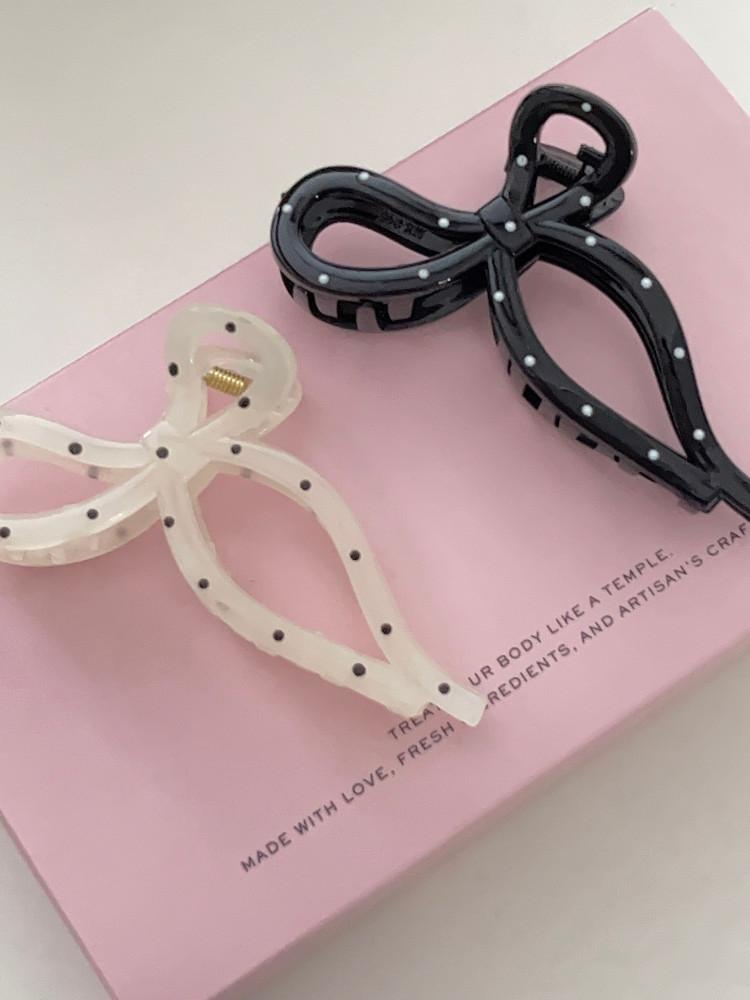 (프레젠띵)땡땡이 리본 하트 꼬임 집게핀(6 option)