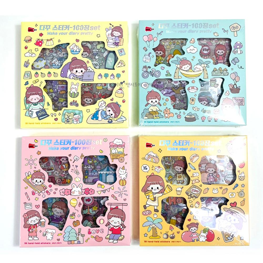 다꾸 스티커 100장set 세트 꾸미기 스티커놀이