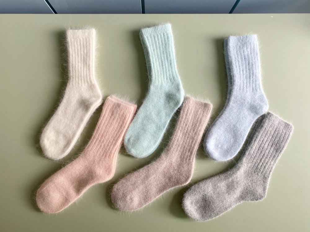 앙고라 파스텔톤 니트 울 양말