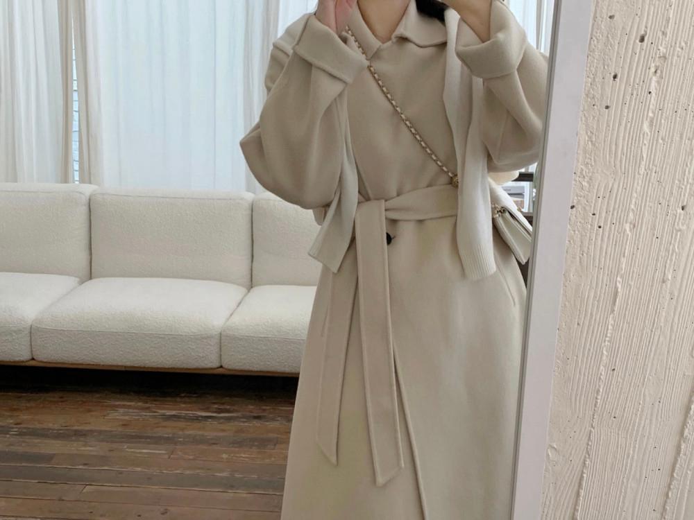 [바로배송] 벨라 핸드메이드 코트 크림베이지
