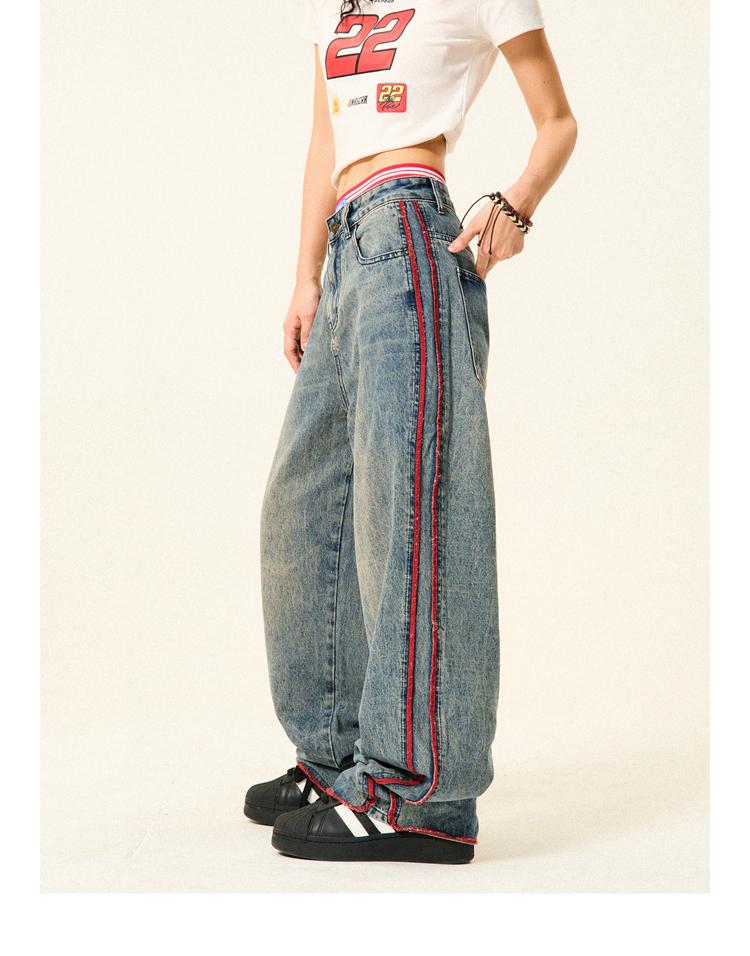 YOUNG STAGE Side Red Line Denim Jeans