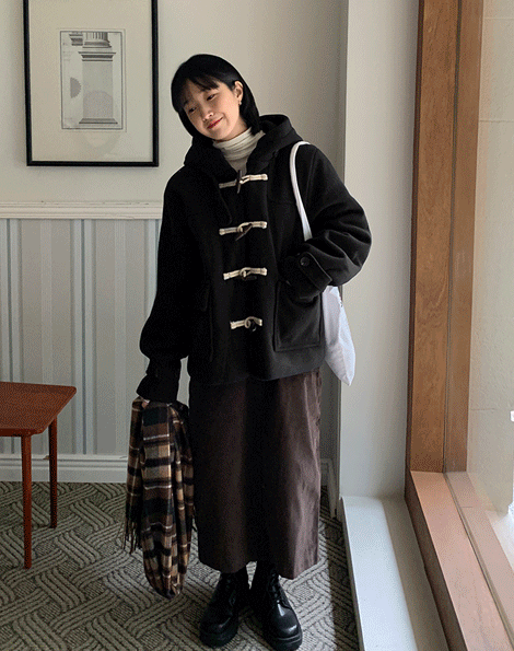 [2천장돌파][unisex] 데키 더플 후드 코트 (2color)