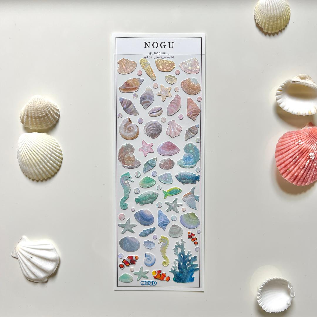 [NOGU노구] 유화 바다 스티커 (무광/글리터)