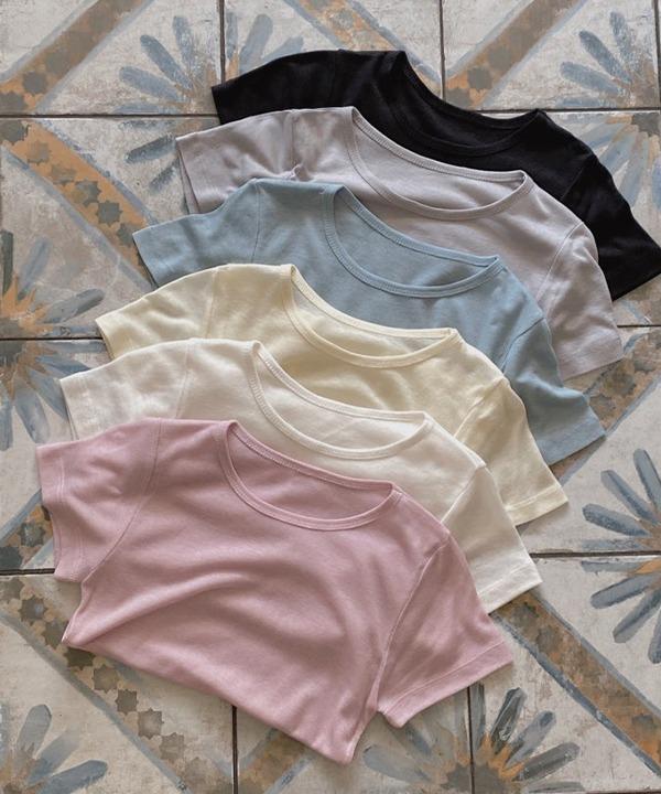 쇼퍼랜드 [텐셀70][여름]윈디 레이어드 텐셀 울 여리 반팔 티셔츠 (6color)