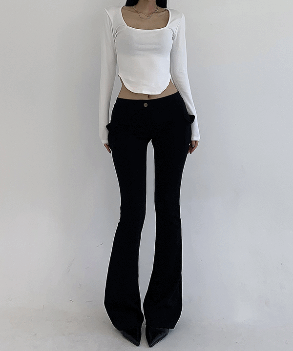 [힙딥커버]밀리언 슬림 스판 로우라이즈 포켓 카고 부츠컷 팬츠