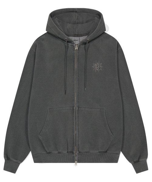 SUN LOGO PIGMENT ZIP UP HOODIE CHARCOAL(MG2DFMM430A)
