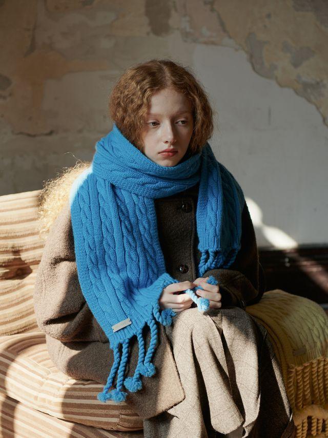 1FBLOCKS 로프 케이블 니트 목도리 (2 컬러)