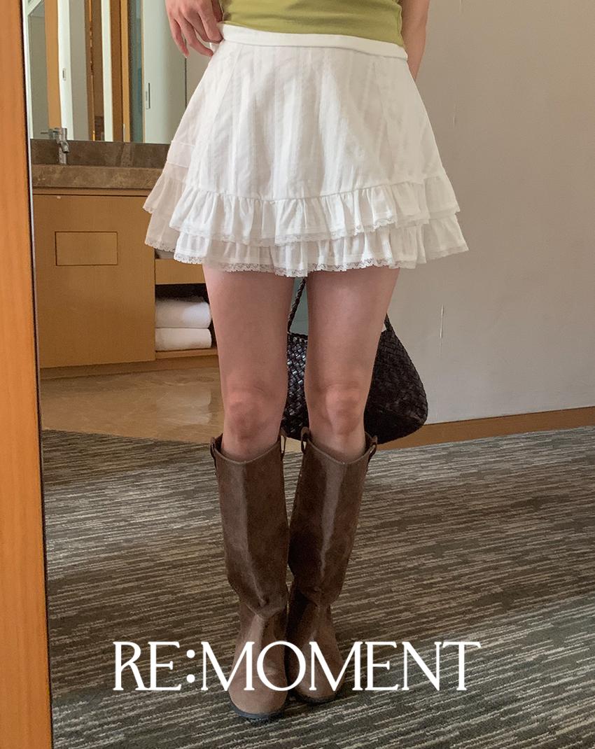오디너리먼트 [RE:MOMENT/화이트S 당일발송] made. 엘르 레이스 스커트팬츠 (나들이룩/휴양지룩/레이스스커트/치마바지)