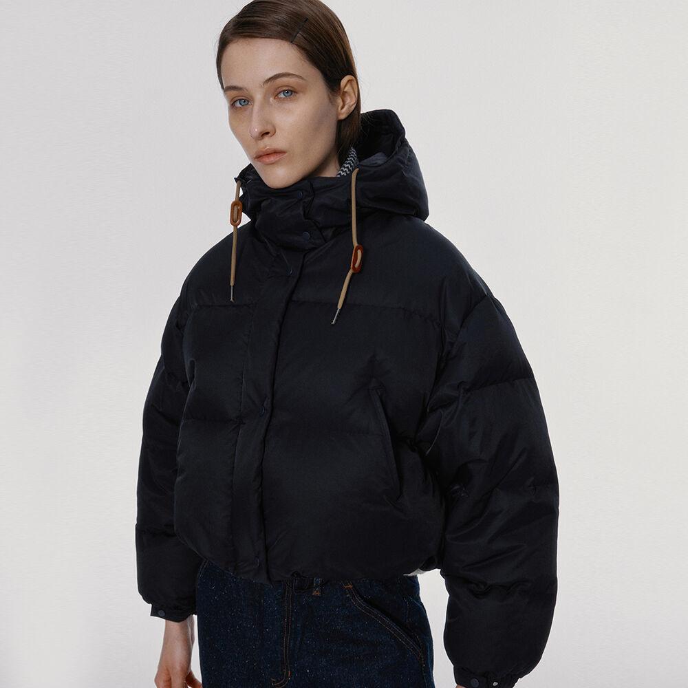 Pebble cropped puffer (Dark navy)