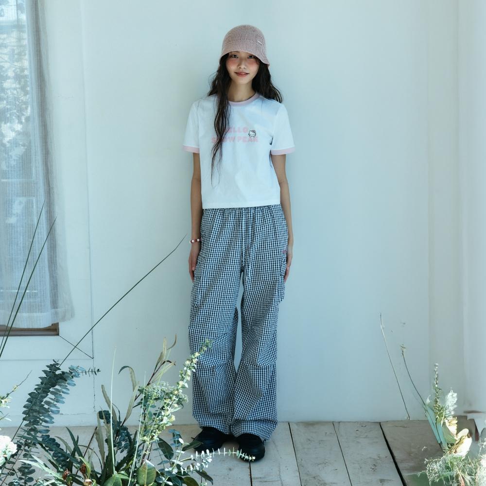 [스노우피크 X 헬로키티] 여성 시어서커 체크 팬츠 Dark Charcoal