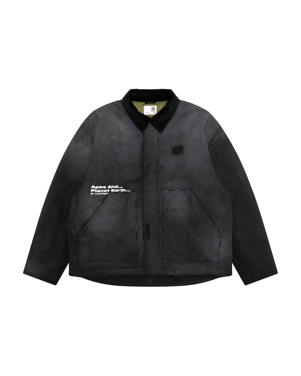 Moonface patch zip-up jacket