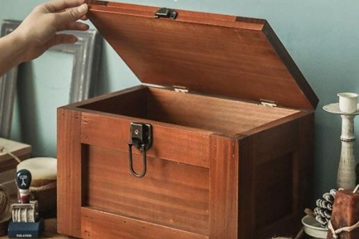 [해외] 빈티지 원목 수납 상자 우드 박스 보관 정리함 레트로 인테리어