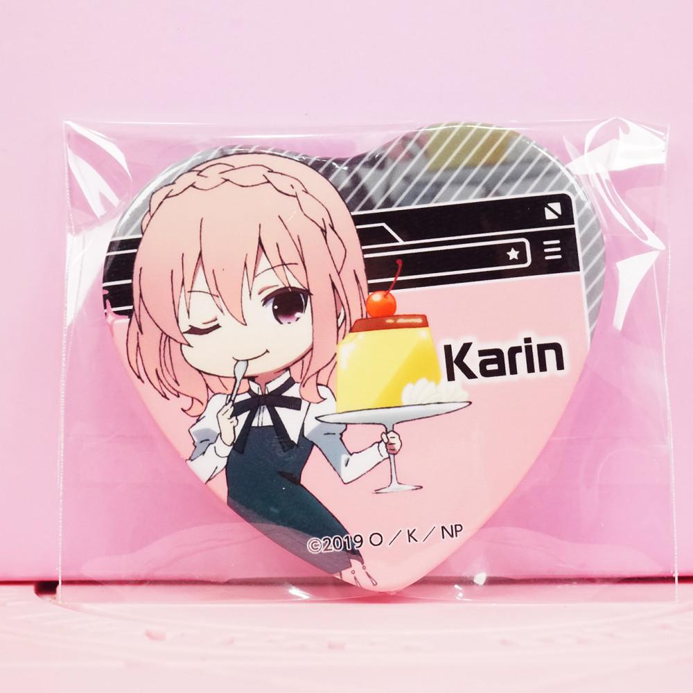 미개봉 중외광업 나카노히토 게놈 트레이딩 하트형 캔뱃지 공식 SD Ver 사라야시키 카린 굿즈