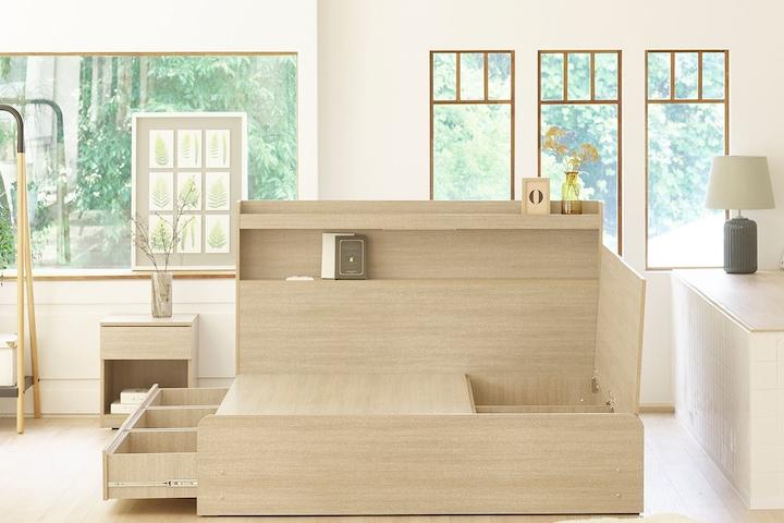 유니티 3단 통서랍 LED 수납 헤드 침대 SS/D/Q (매트선택)