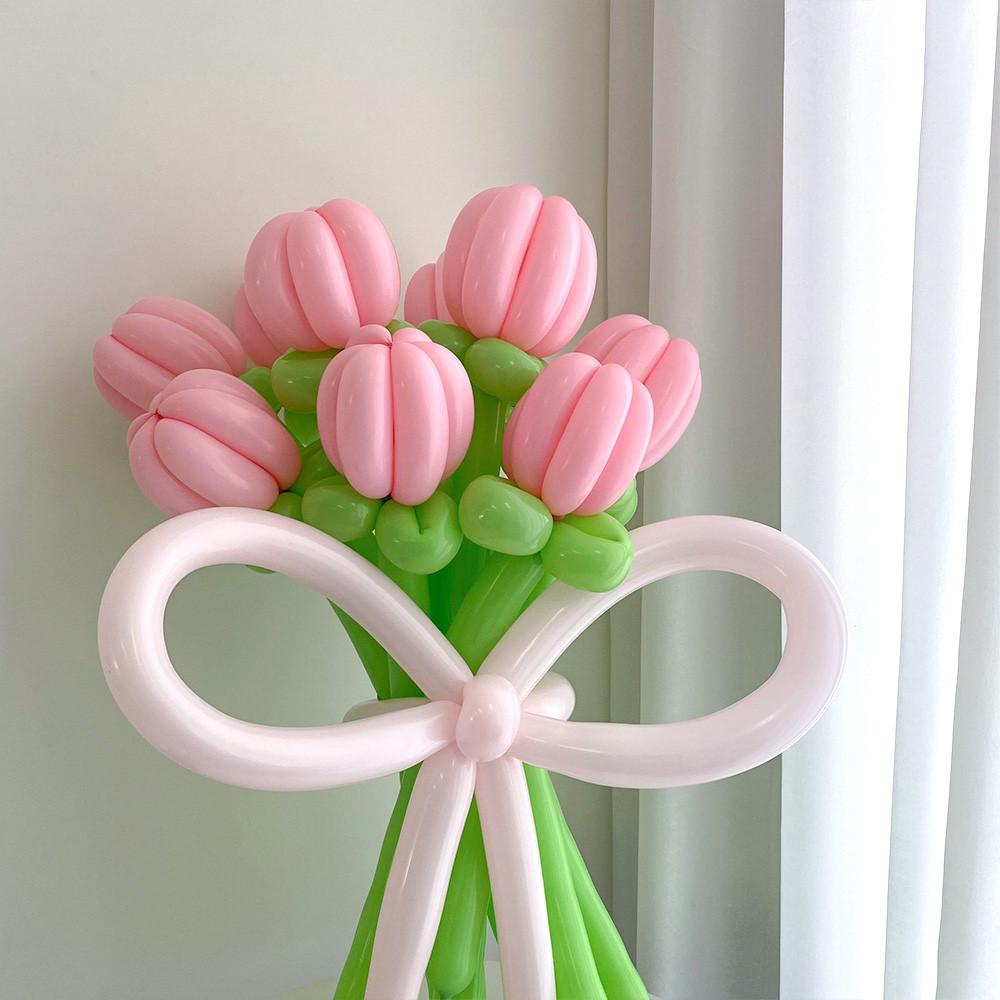 파티아일랜드 DIY 요술 풍선 튤립 꽃다발 만들기 핑크 선택안함 꽃풍선재료
