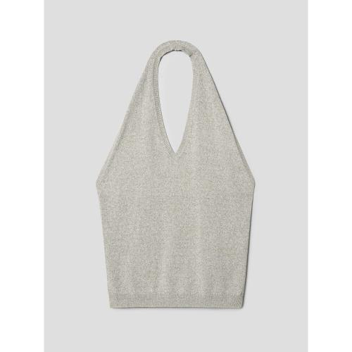 Halterneck Knit Top  Khaki
