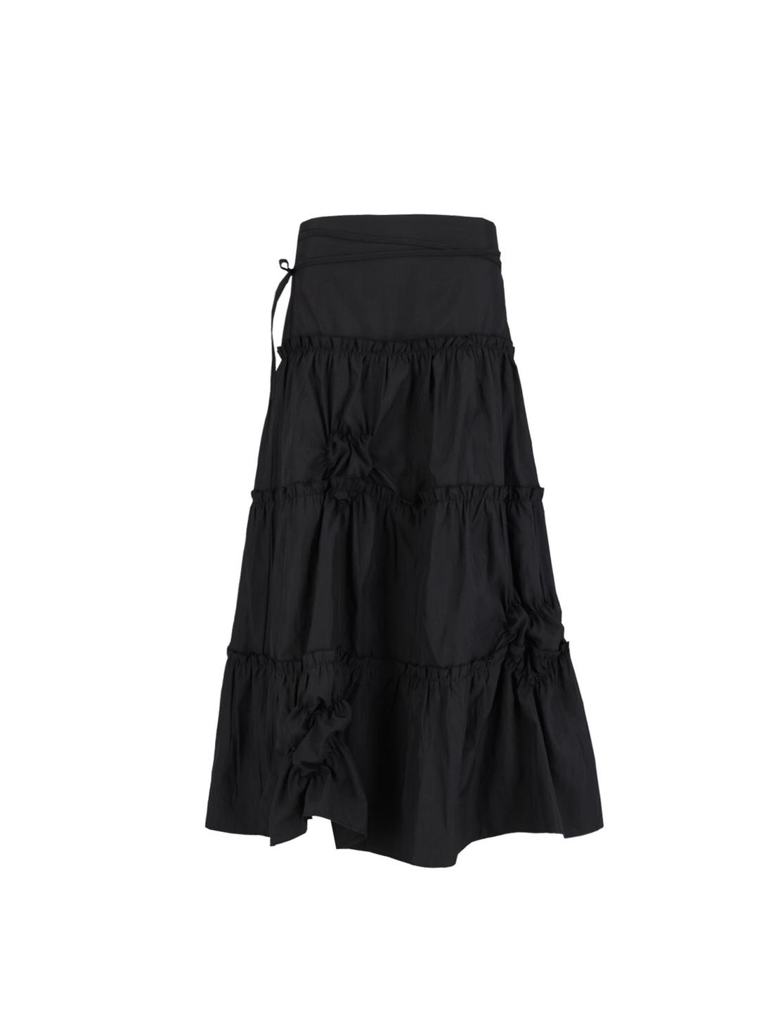 For Sunshine Moments Tiered Skirt Black