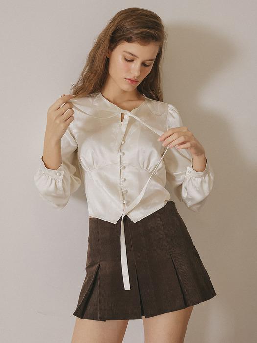 CORDUROY PLEATS MINI SKIRTPANTS_2COLOR