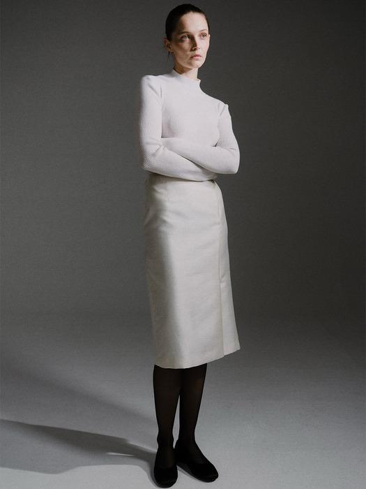 Wool Silk Skirt Cream