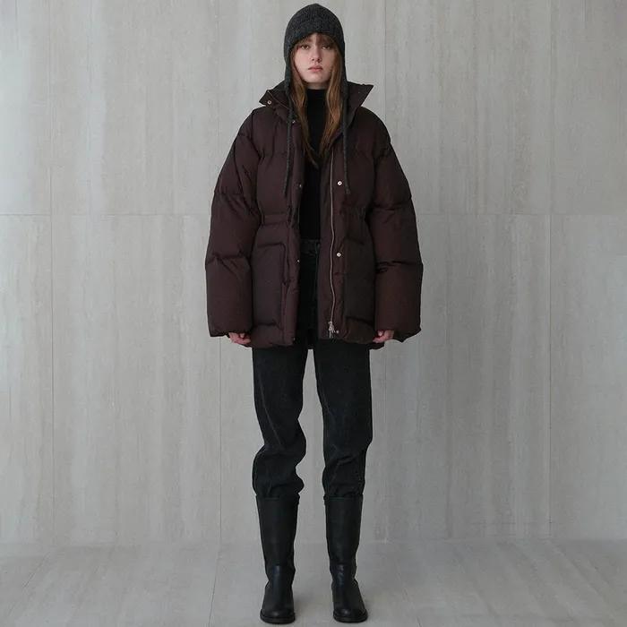 classic half down jacket (brown)