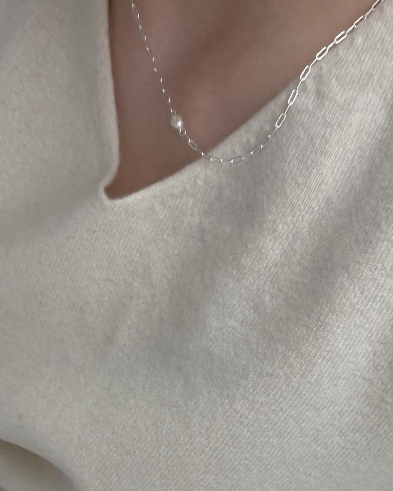[ieun made] 이은 실버925 진주 체인 초커 레이어드 목걸이