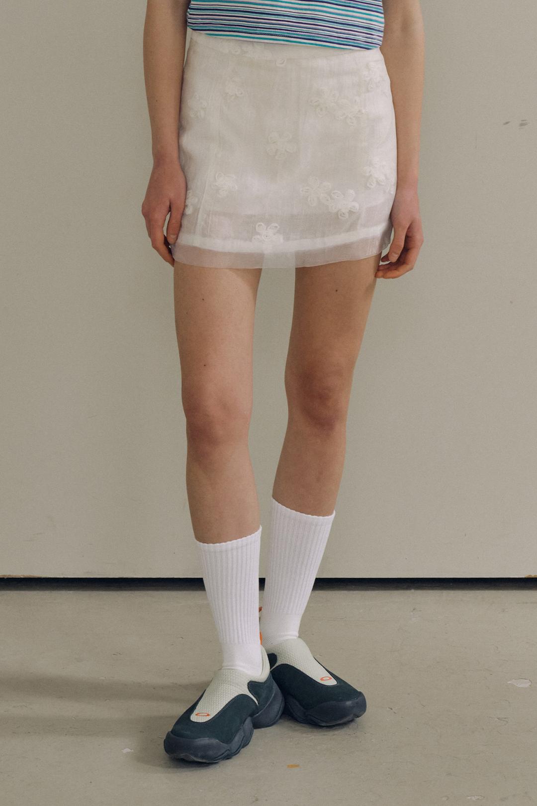 Bloom Veil Skirt_Cream