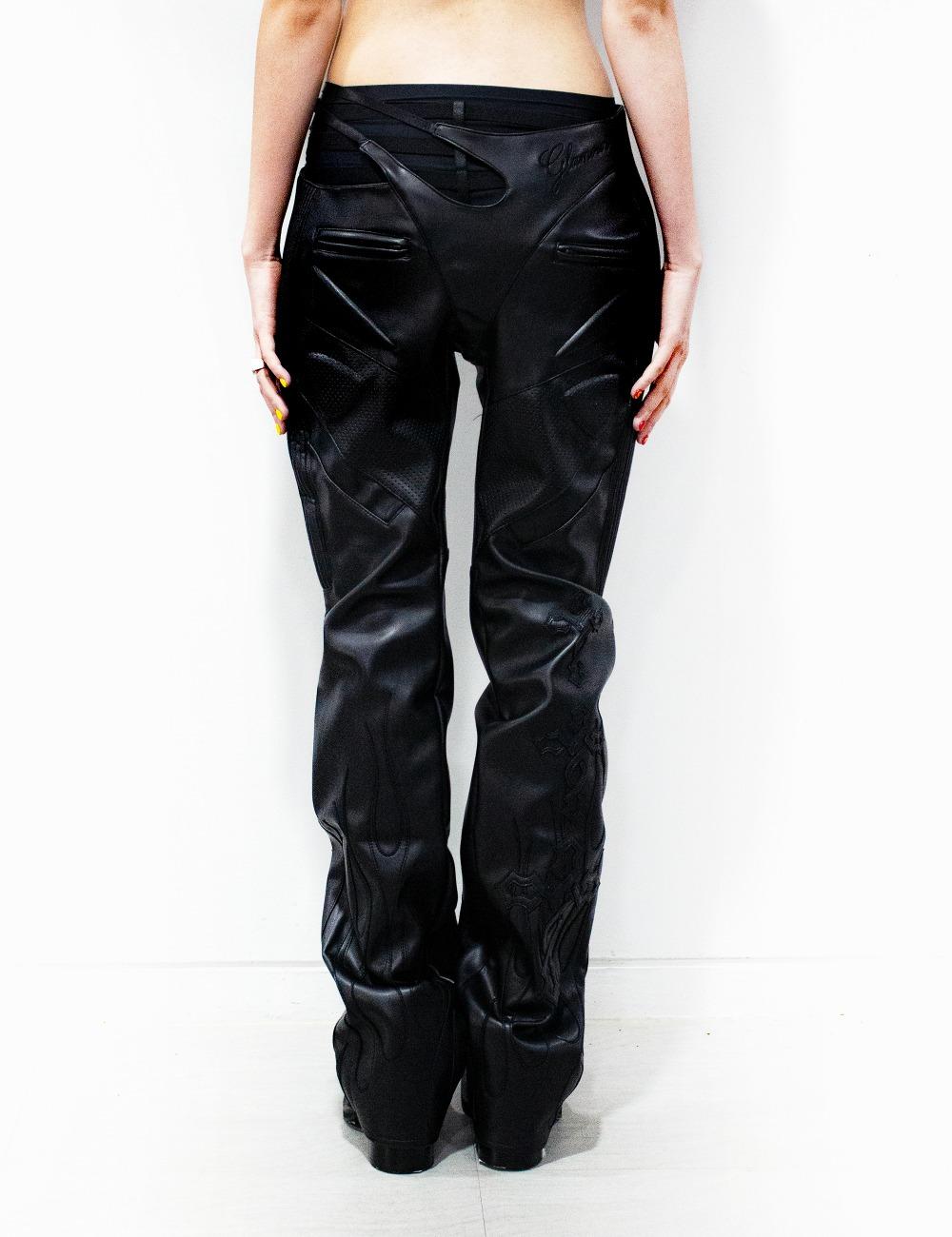 HOLLYWOOD ASYMMETRIC MOTO TROUSERS_BLACK