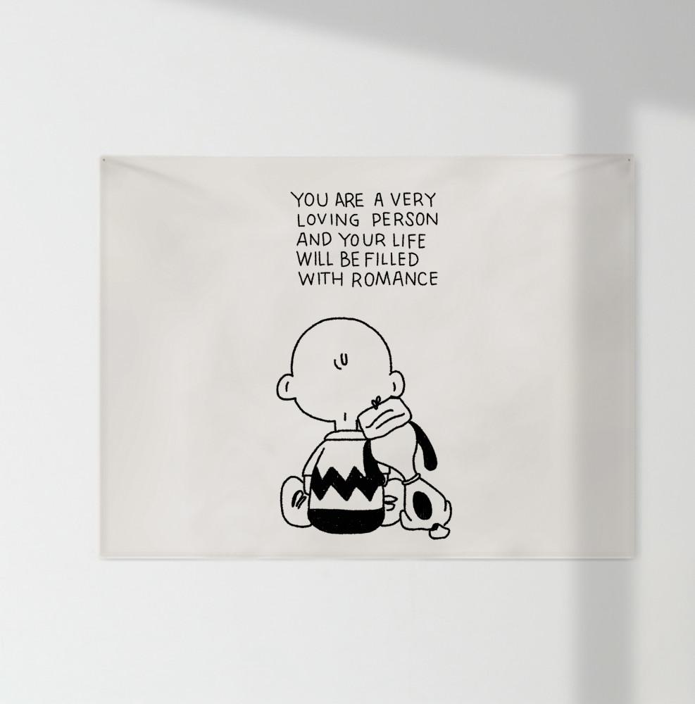 스누피 대형 패브릭 포스터 아이방 인테리어 그림 액자