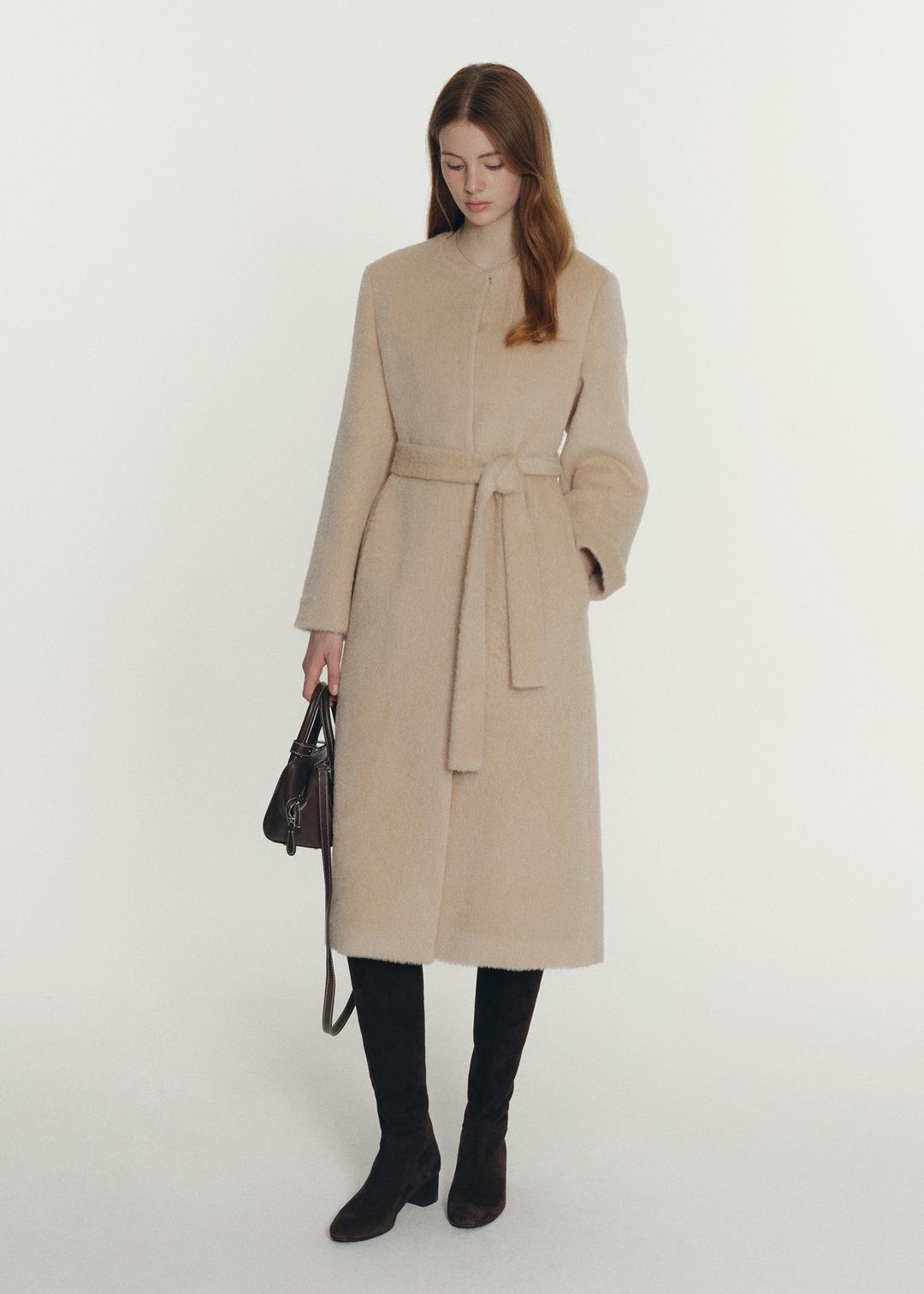 샌더 알파카 블렌드 코트