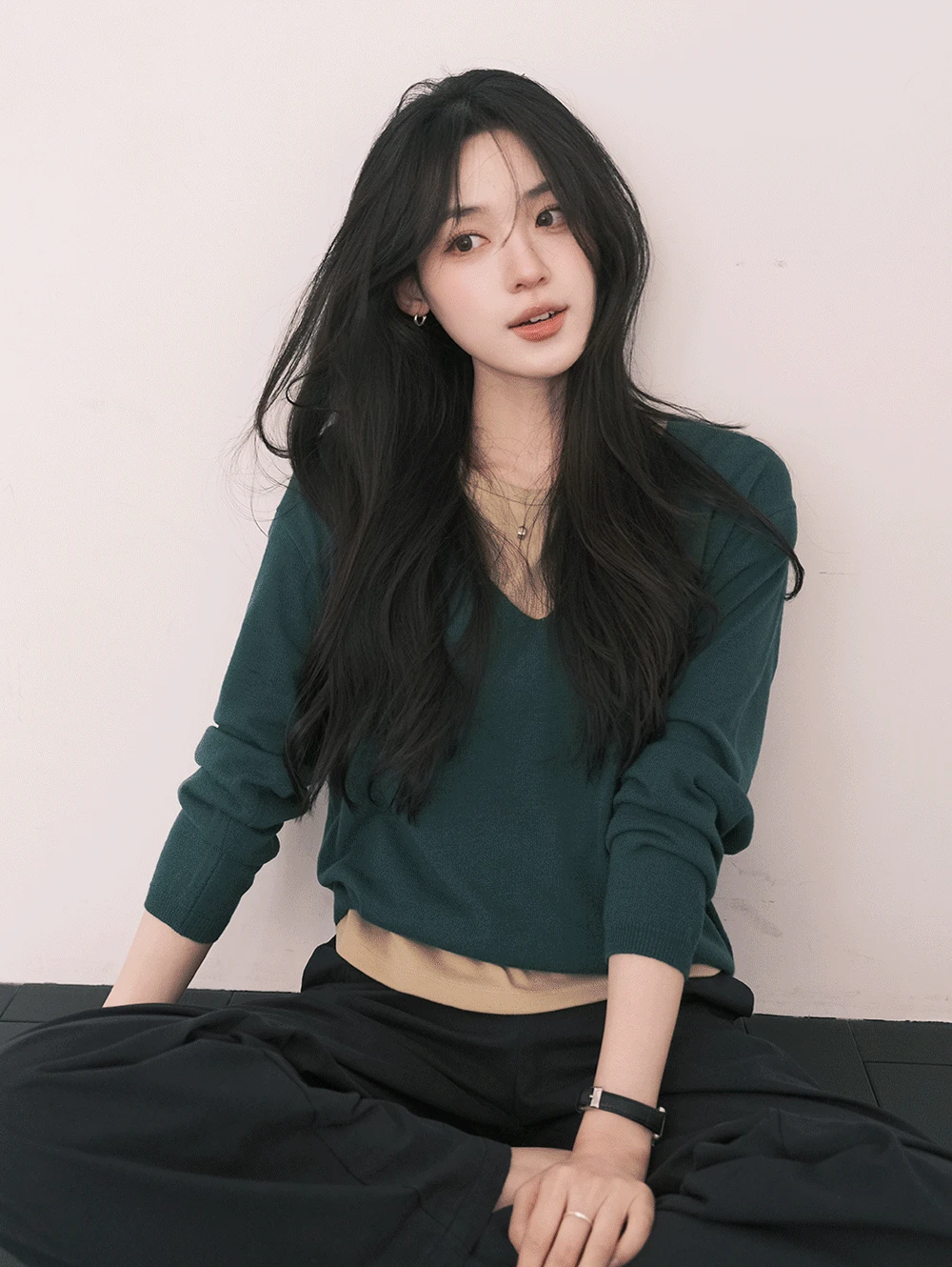 [레이어드룩/오픈할인] made. 레스트 딥브이넥 플랫니트 - 5 color