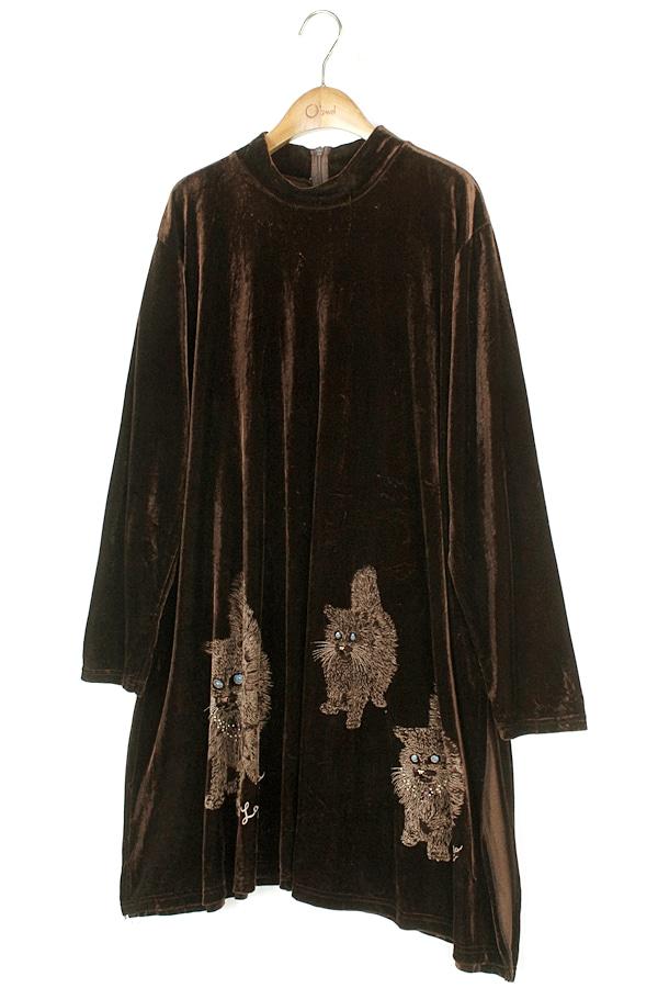 OG 네꼬 포인트 스판 벨벳 원피스 WOMAN_L