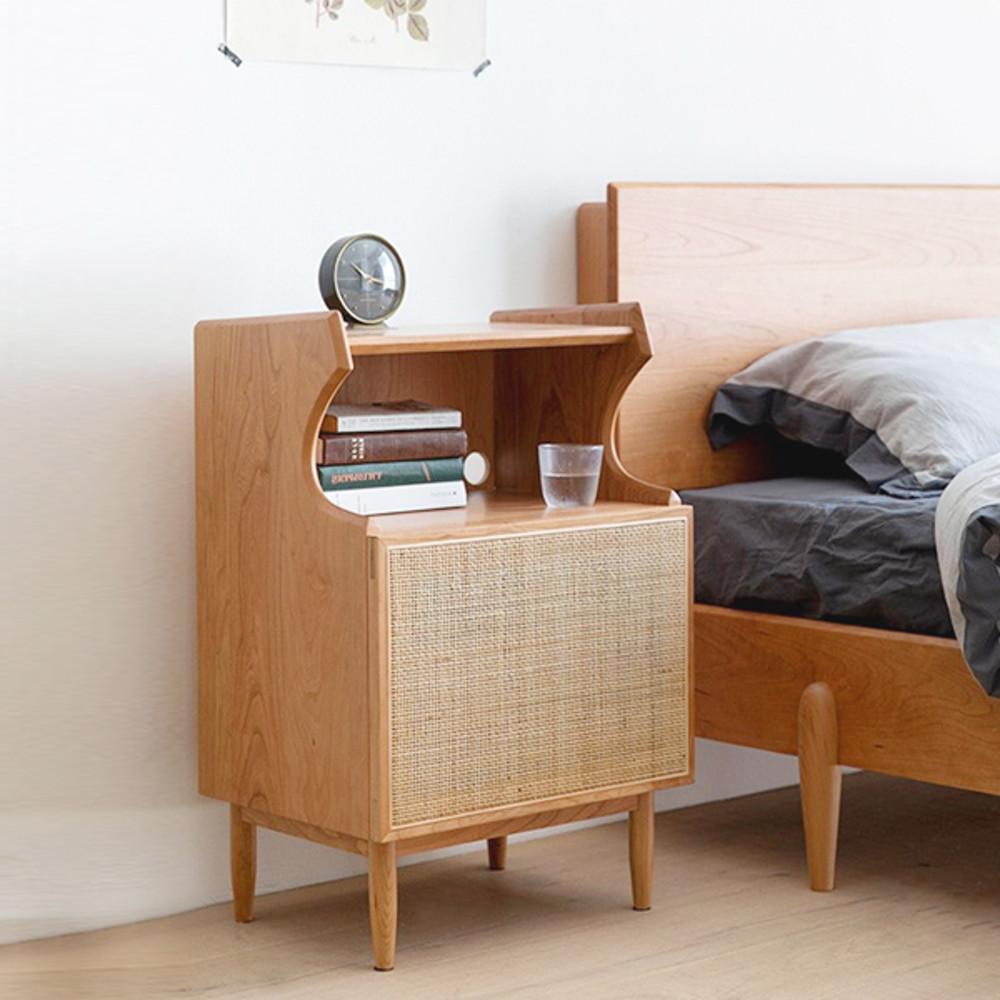 오드앤룸 침대 옆 원목 협탁 보조 미니 낮은 우드 라탄 소파 거실 원룸 감성 인테리어