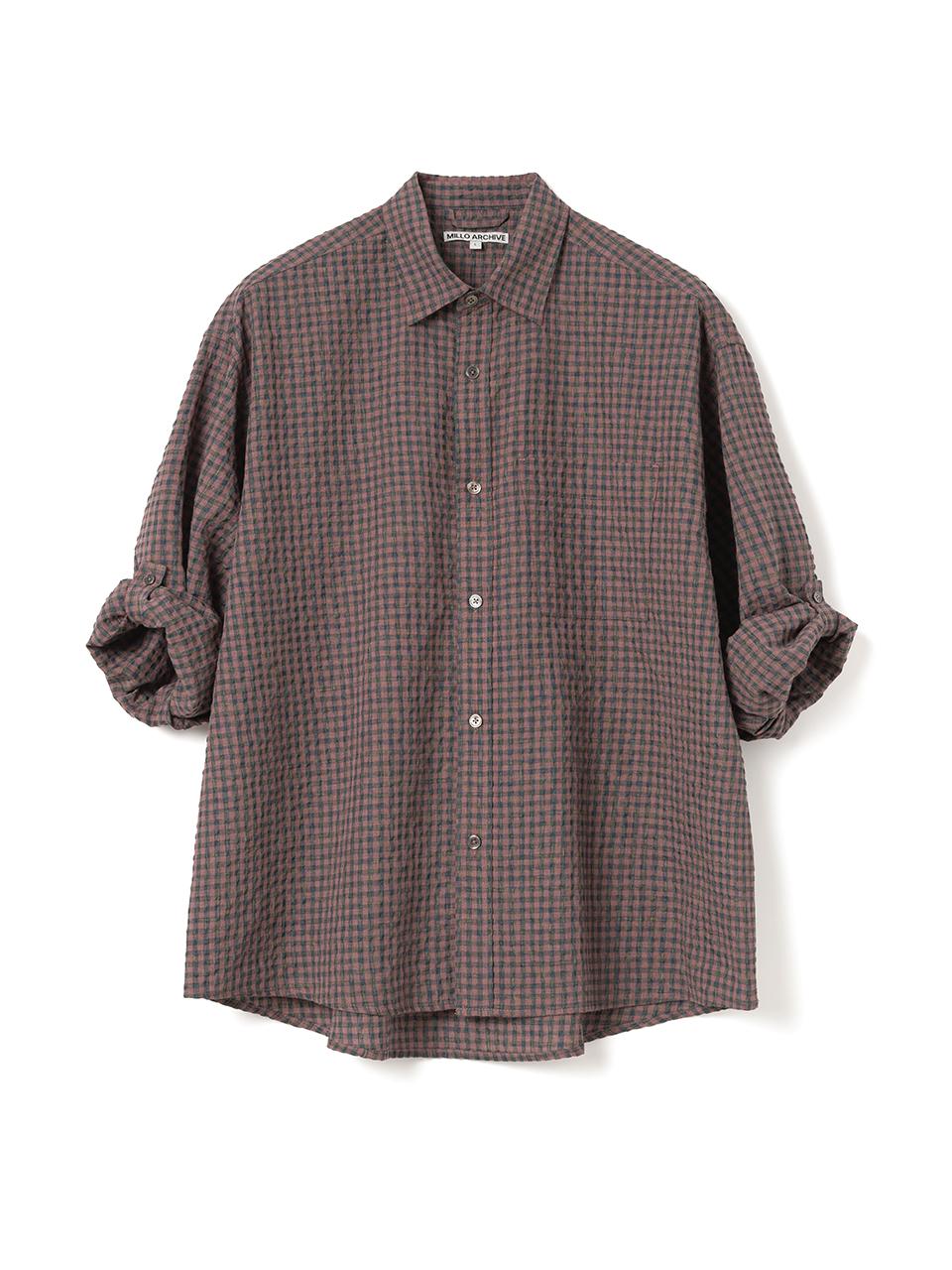 Box Check Roll Up Shirts [Smoke Pink]