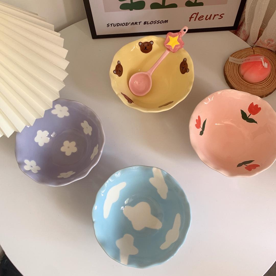 세라믹 귀여운 프린팅 bowl 요거트볼 시리얼볼