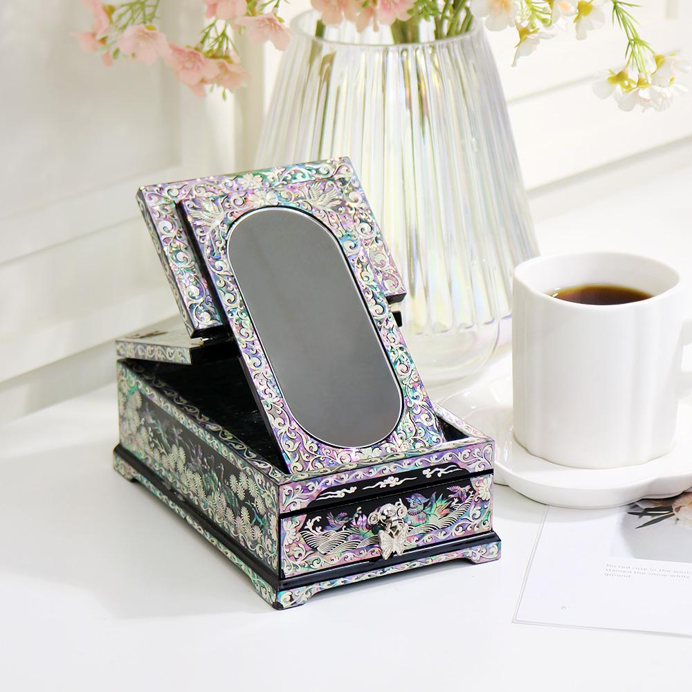 나전 송학 미니 경대보석함 자개보석함 자개함 나전칠기