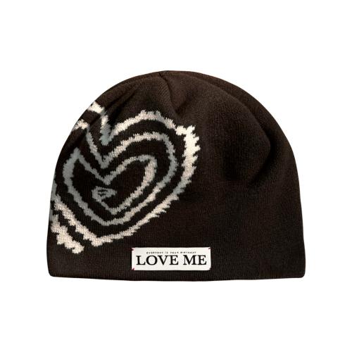Heart logo beanie Brown