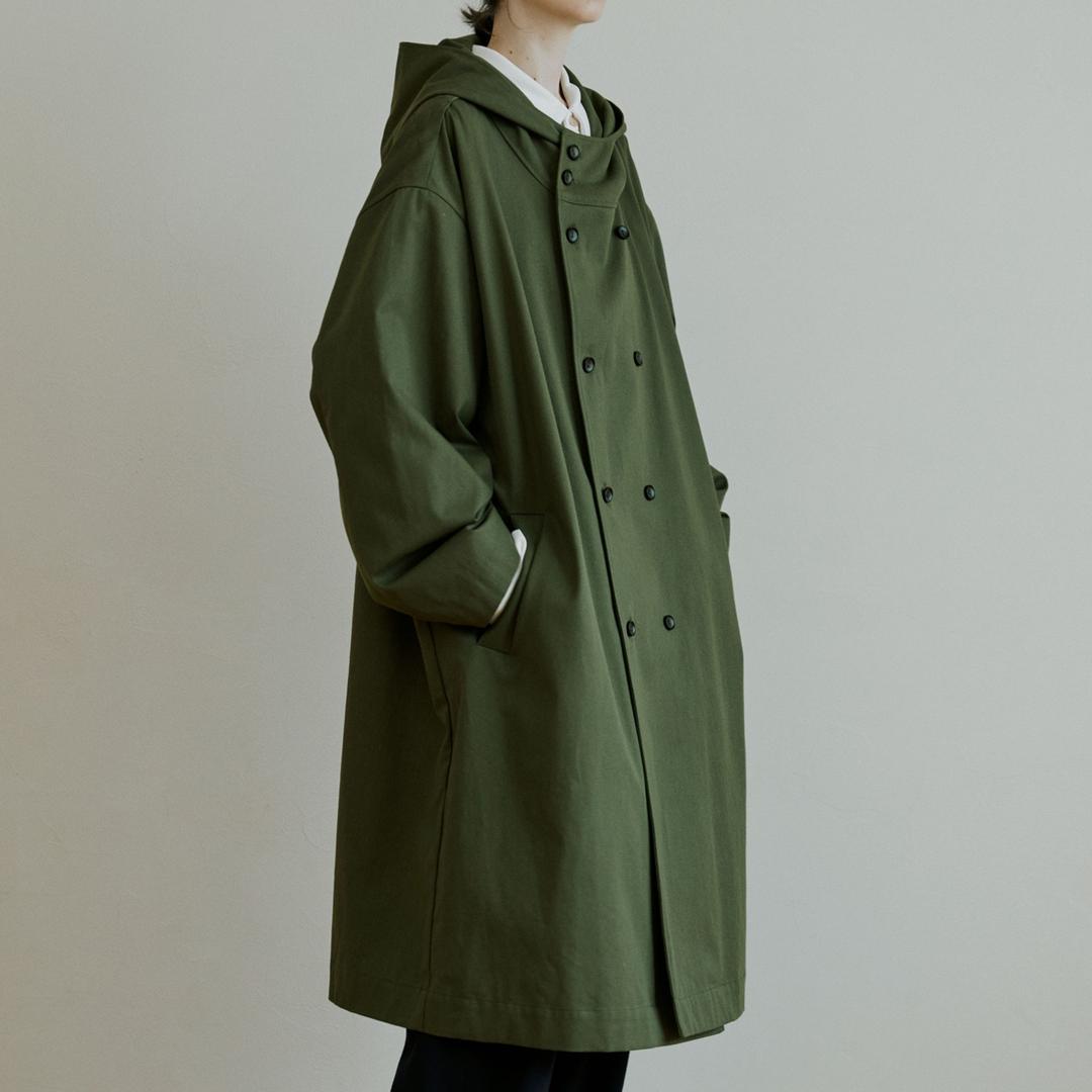 unisex trench hood coat khaki [3color]