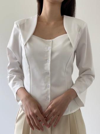 이런 상품 어때요? 엘리 7부 스퀘어넥 볼레로 뒷묶음 하객룩 격식룩 여성 블라우스