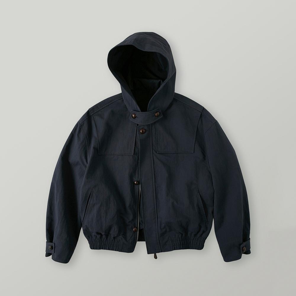 페이퍼 후드 더플 블루종_Washed Navy