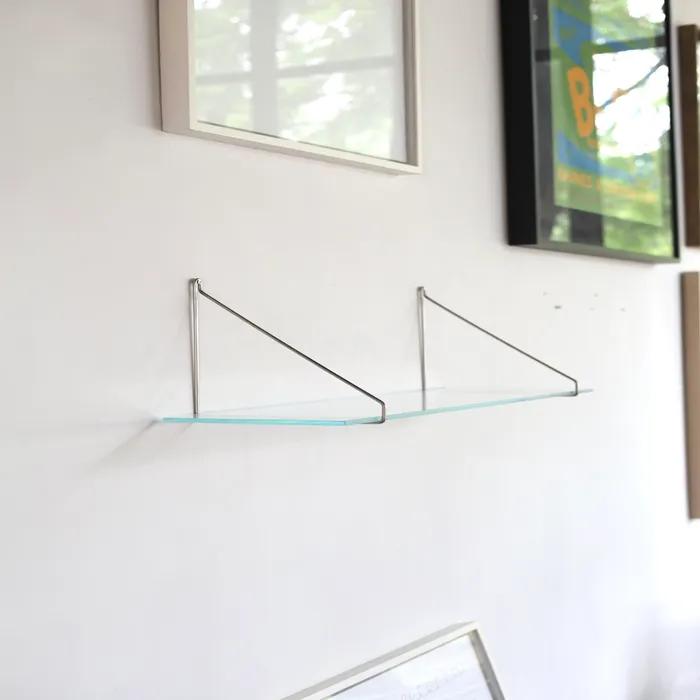TBS Triangle Bracket Shelf - Stainless, Glass