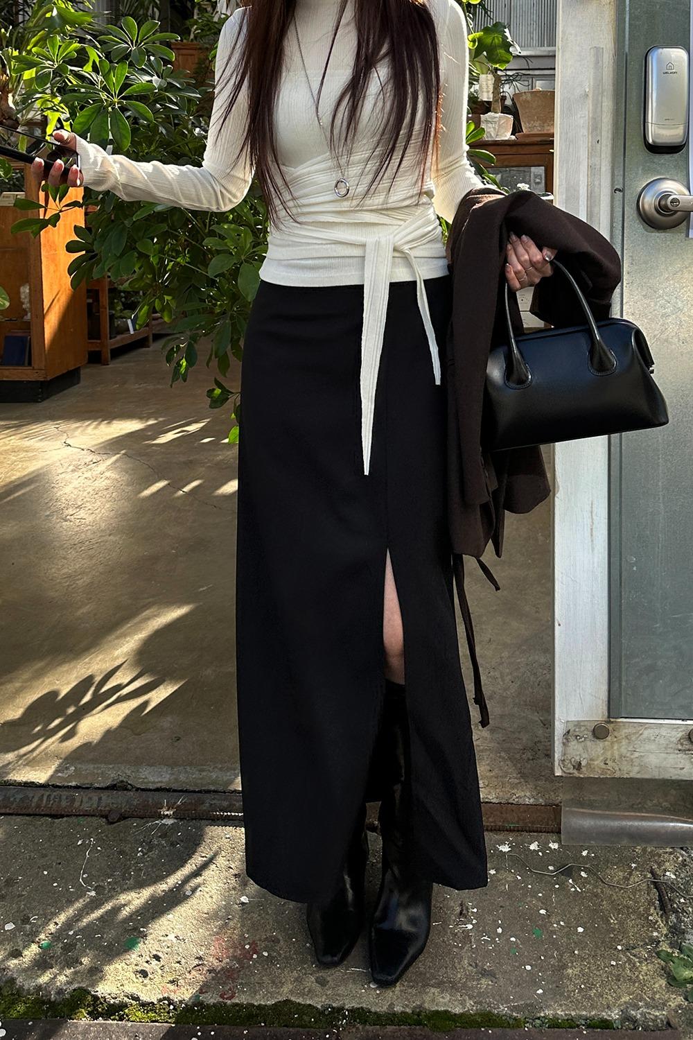 프론트 슬릿 스커트 3 colors