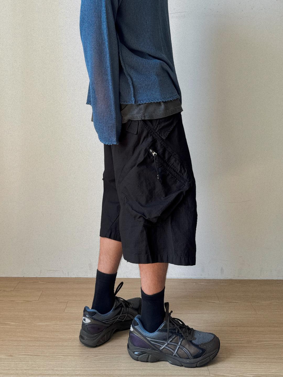 Rip stop beads cargo half pants(3Color)