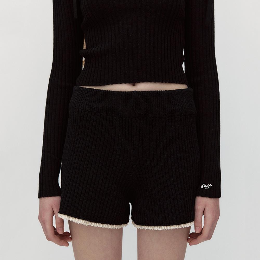 PETIT LACE KNIT PANTS [BLACK]