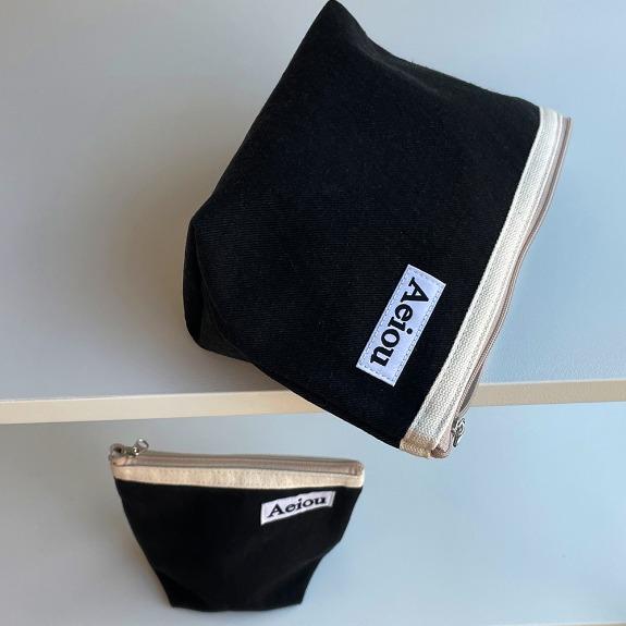 Aeiou Basic Pouch (L size) Classic Black