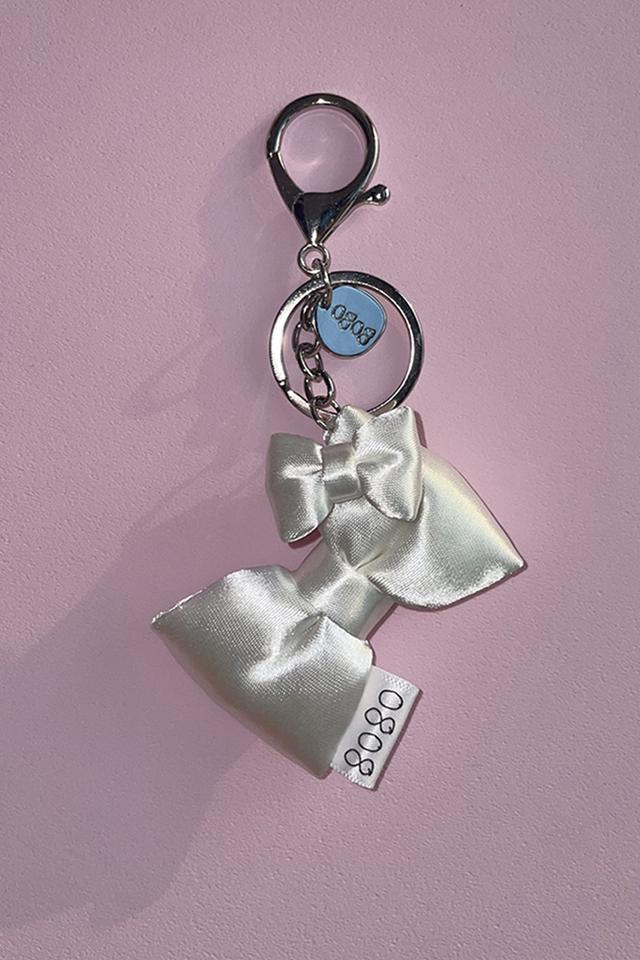 0808 ribbon keyring (white)