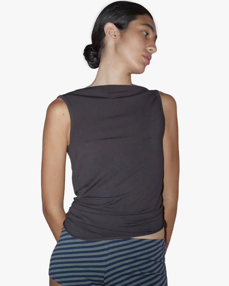 Duli Open Back Top Brown