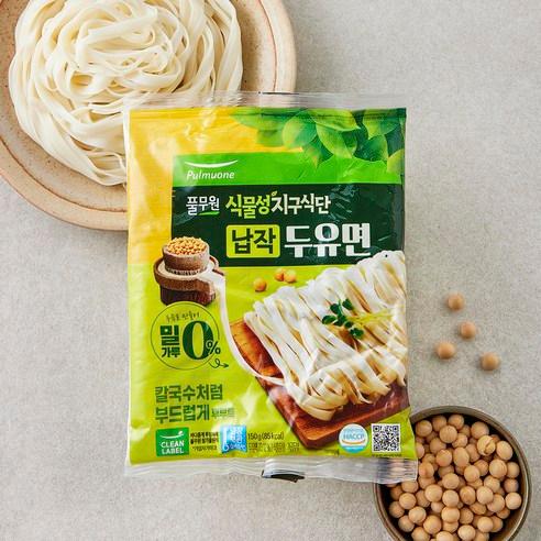 풀무원 식물성 지구식단 납작 두유면, 150g, 1개