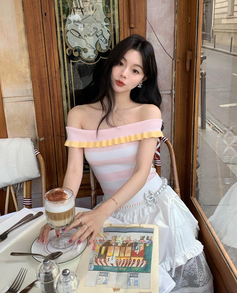 엔젤 오픈숄더 핑크