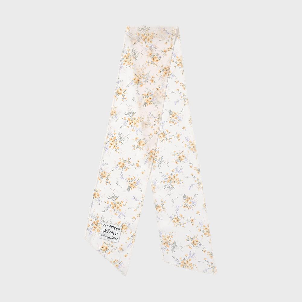 FLORAL PETITE CHIFFON SCARF (YELLOW)